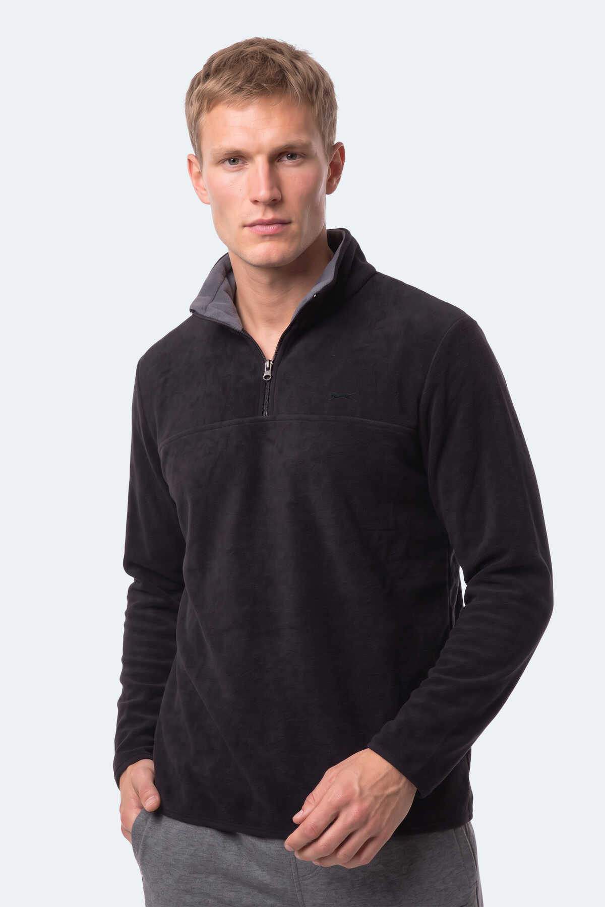 Slazenger KELO I Erkek Kapüşonlu Siyah Sweatshırt - 5