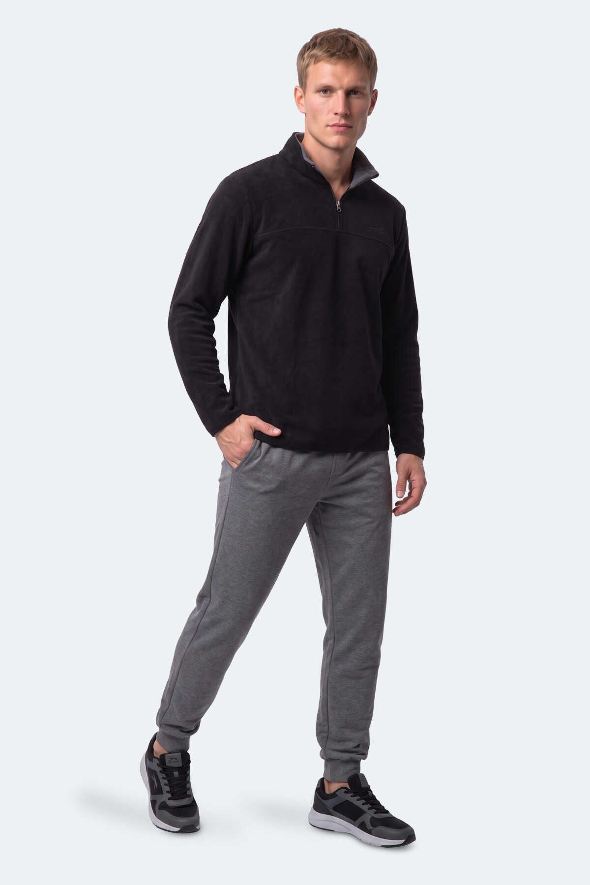 Slazenger KELO I Erkek Kapüşonlu Siyah Sweatshırt - 7