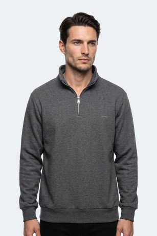 Slazenger KENA I Erkek Dik Yaka Fermuarlı Antrasit Sweatshırt 