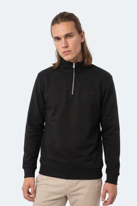 Slazenger - Slazenger KENA I Erkek Dik Yaka Fermuarlı Siyah Sweatshırt