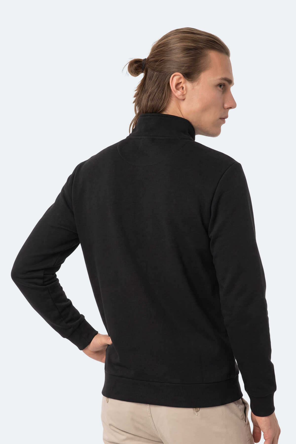 Slazenger KENA I Erkek Dik Yaka Fermuarlı Siyah Sweatshırt - 7