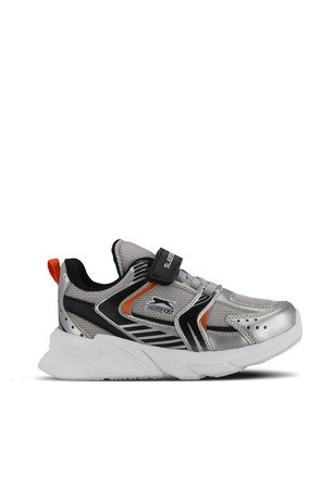 Slazenger KENDALL Unisex Çocuk Cırt Cırtlı Gri / Siyah Günlük Spor Ayakkabısı 