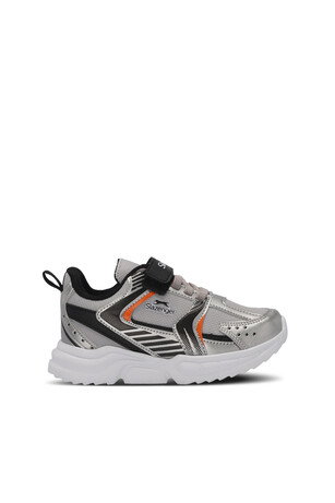 Slazenger KENDALL Unisex Çocuk Cırt Cırtlı Gri / Siyah Günlük Spor Ayakkabısı