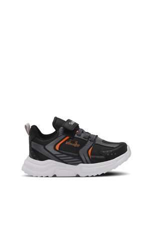 Slazenger KENDALL Unisex Çocuk Cırt Cırtlı Siyah / Koyu Gri Günlük Spor Ayakkabısı
