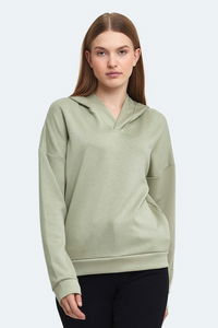 Slazenger - Slazenger KENZIE I Kadın Kapüşonlu Açık Yeşil Sweatshırt Slazenger - Slazenger KENZIE I Kadın Kapüşonlu Açık Yeşil Sweatshırt