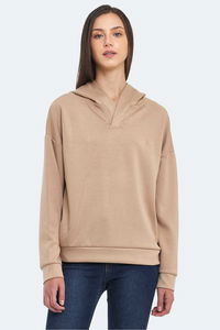 Slazenger - Slazenger KENZIE I Kadın Kapüşonlu Bej Sweatshırt Slazenger - Slazenger KENZIE I Kadın Kapüşonlu Bej Sweatshırt