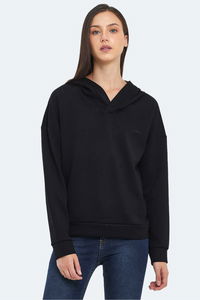 Slazenger - Slazenger KENZIE I Kadın Kapüşonlu Siyah Sweatshırt Slazenger - Slazenger KENZIE I Kadın Kapüşonlu Siyah Sweatshırt