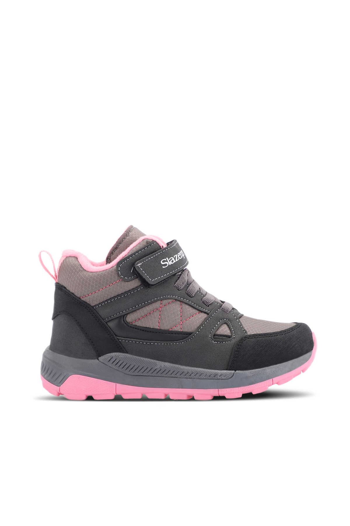 Slazenger - Slazenger KESHA IN Kız Çocuk Cırt Cırtlı Koyu Gri / Pembe Bot