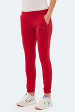 Slazenger - Slazenger KEVORK IN Kadın Cepli Dar Paça Kırmızı Eşofman Altı Slazenger - Slazenger KEVORK IN Kadın Cepli Dar Paça Kırmızı Eşofman Altı