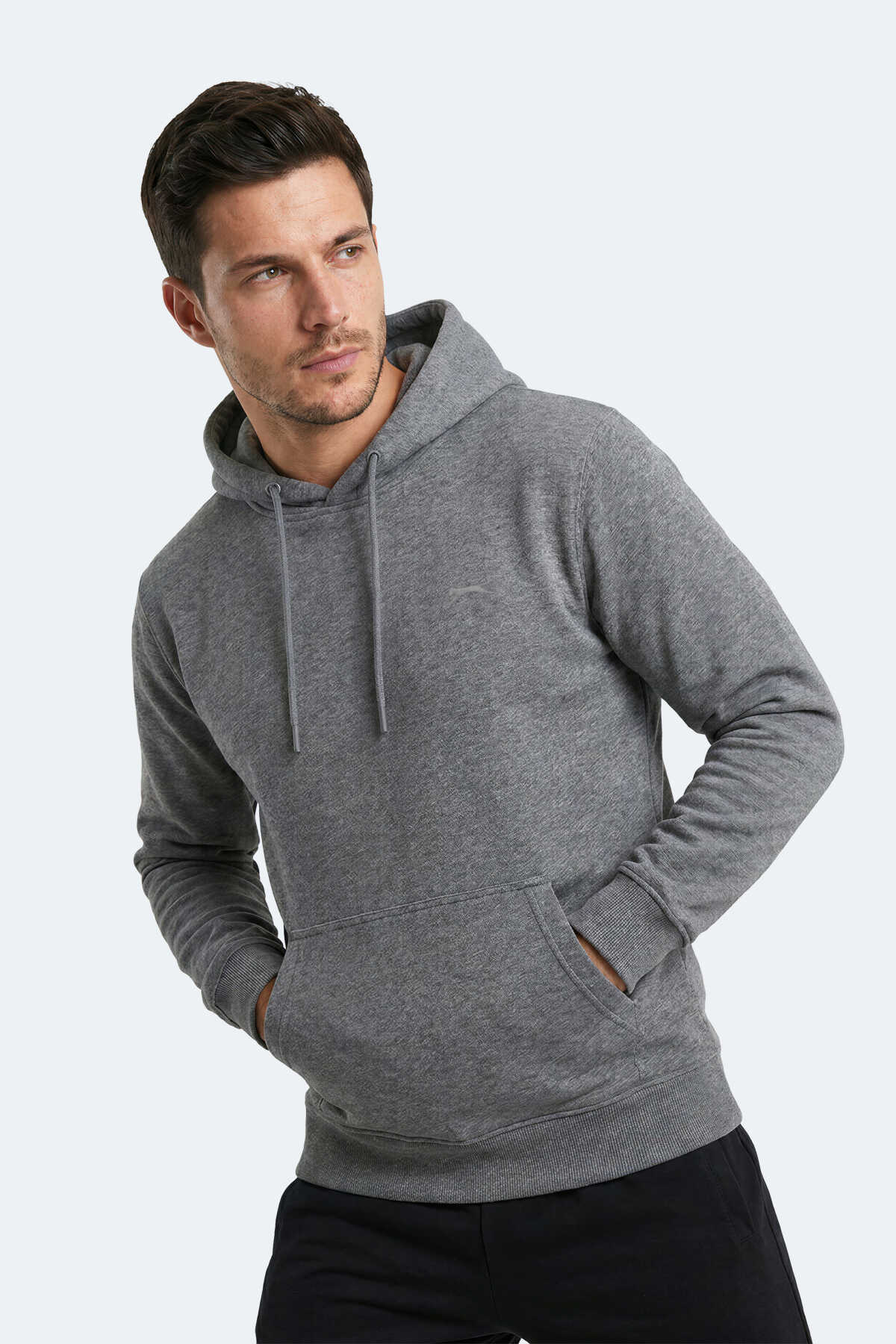 Slazenger - Slazenger KEVRO I Erkek Kapüşonlu Antrasit Sweatshırt