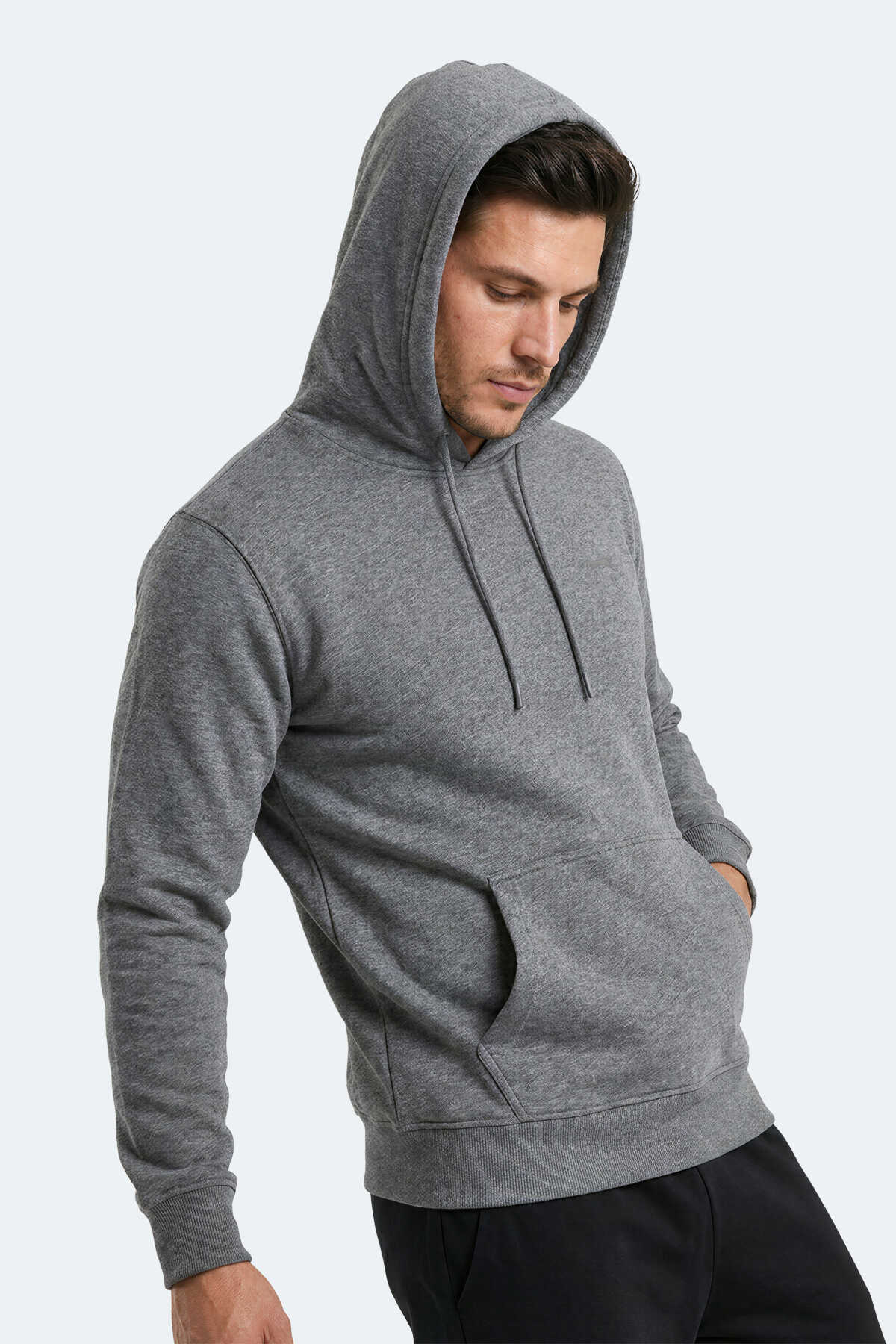 Slazenger KEVRO I Erkek Kapüşonlu Antrasit Sweatshırt - 5