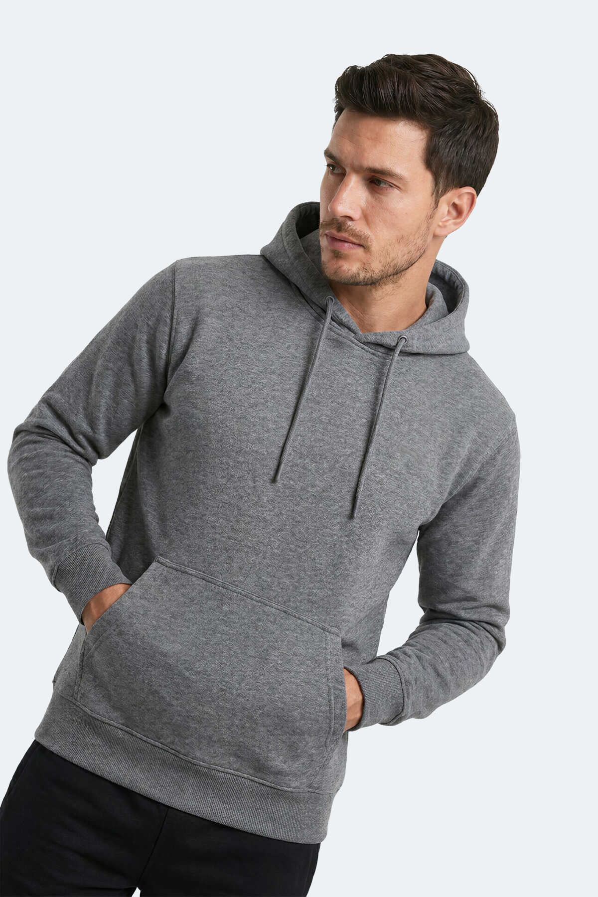 Slazenger KEVRO I Erkek Kapüşonlu Antrasit Sweatshırt - 6