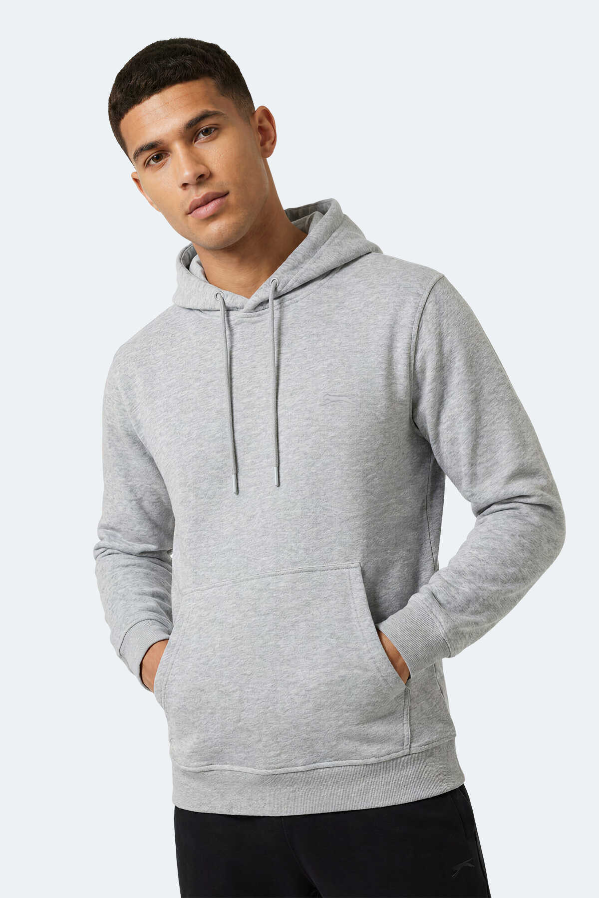 Slazenger - Slazenger KEVRO I Erkek Kapüşonlu Gri Sweatshırt