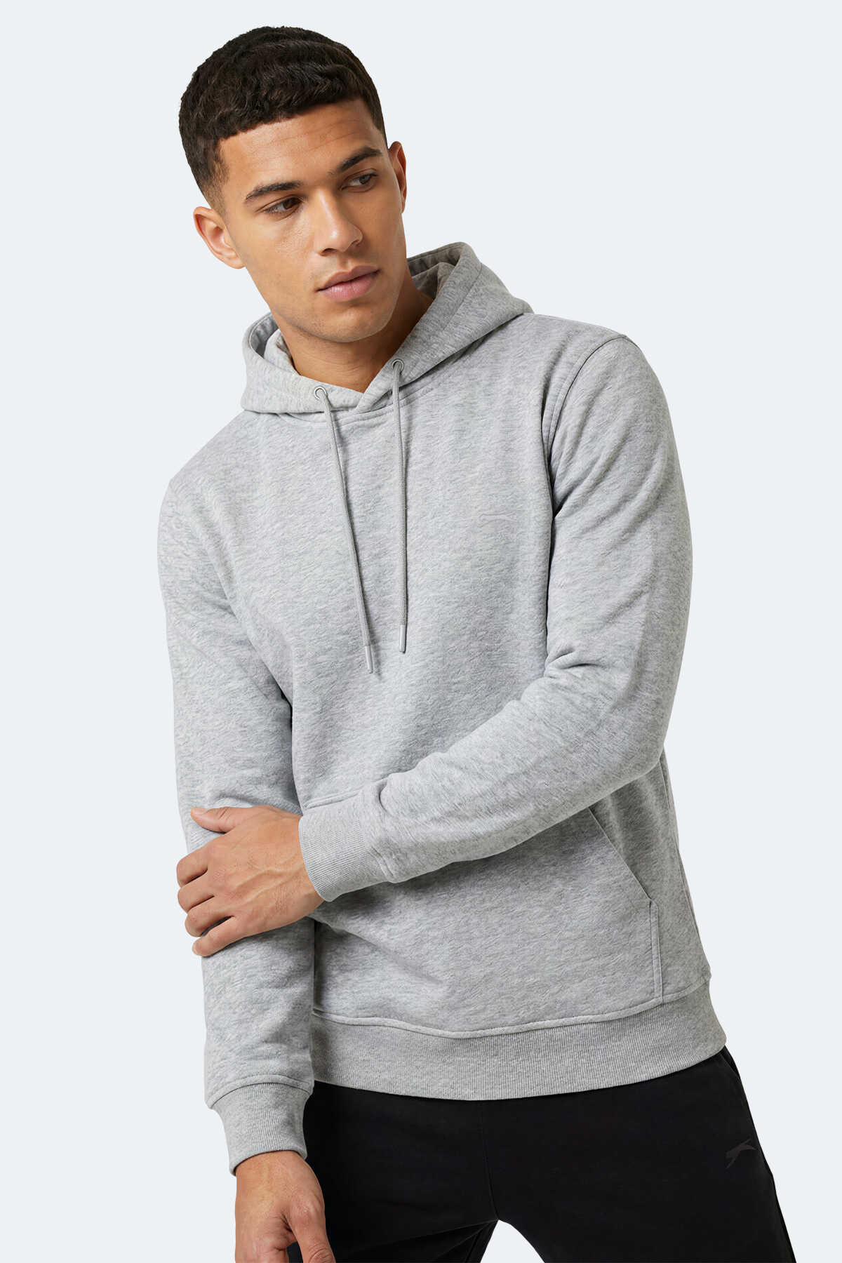 Slazenger KEVRO I Erkek Kapüşonlu Gri Sweatshırt - 4