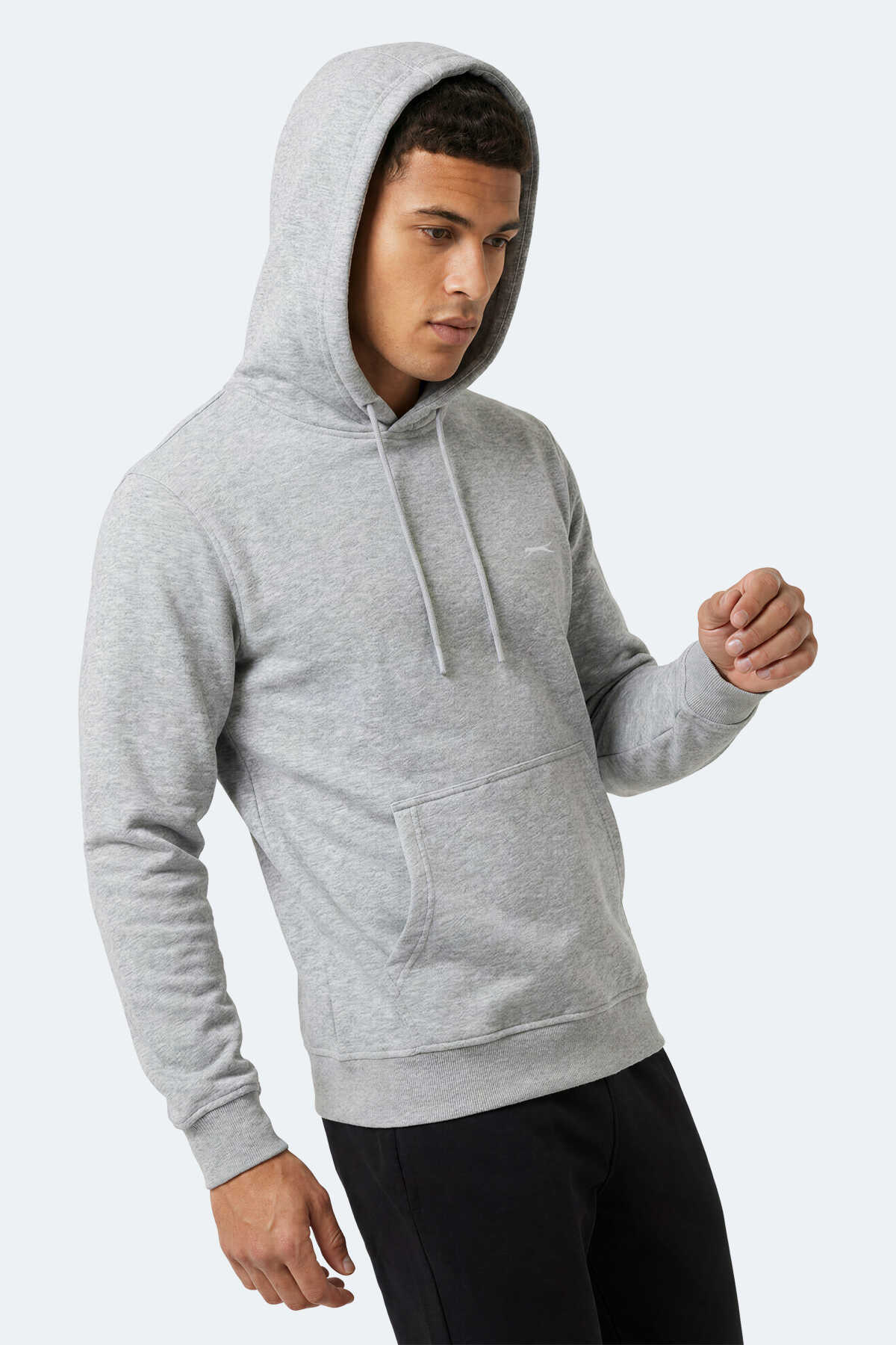 Slazenger KEVRO I Erkek Kapüşonlu Gri Sweatshırt - 7