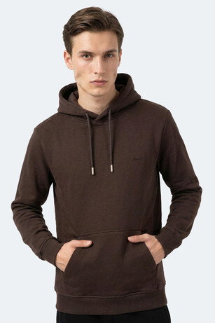 Slazenger KEVRO I Erkek Kapüşonlu Kahve Sweatshırt