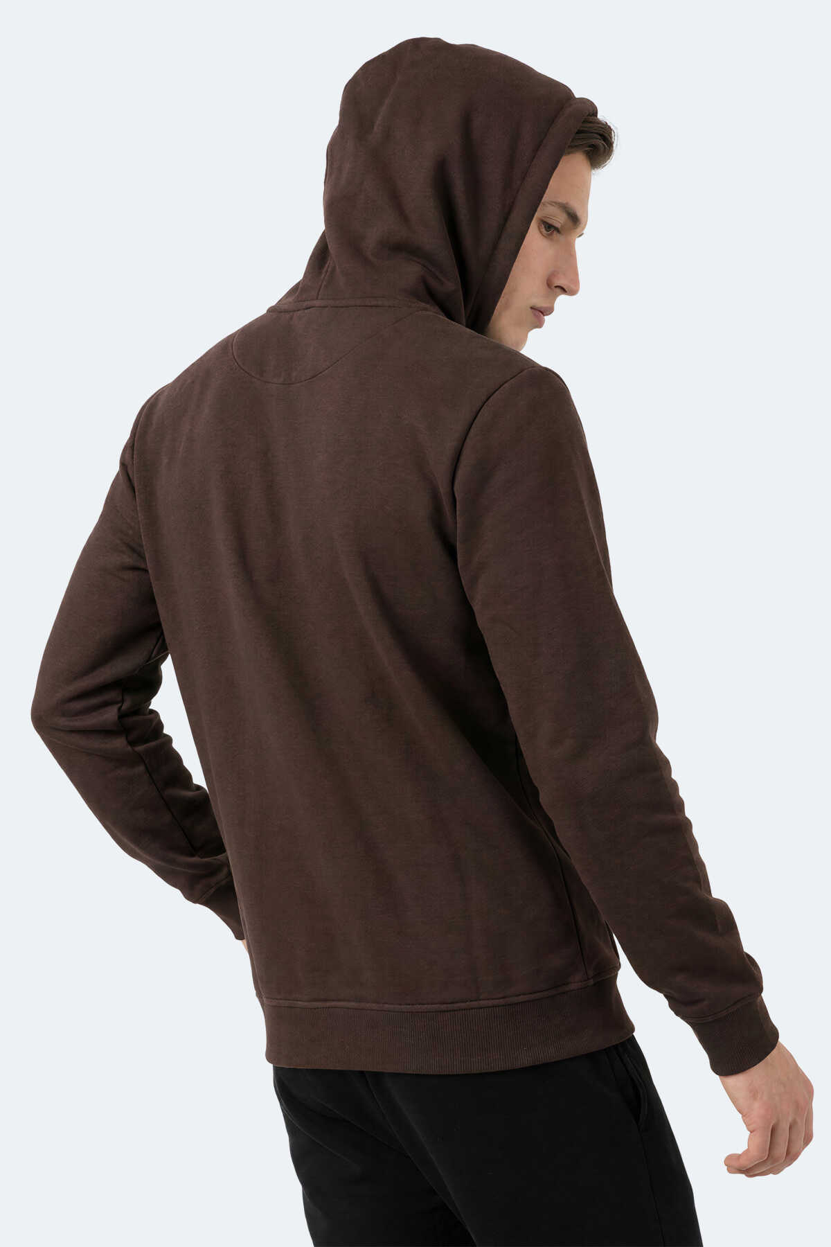 Slazenger KEVRO I Erkek Kapüşonlu Kahve Sweatshırt - 6