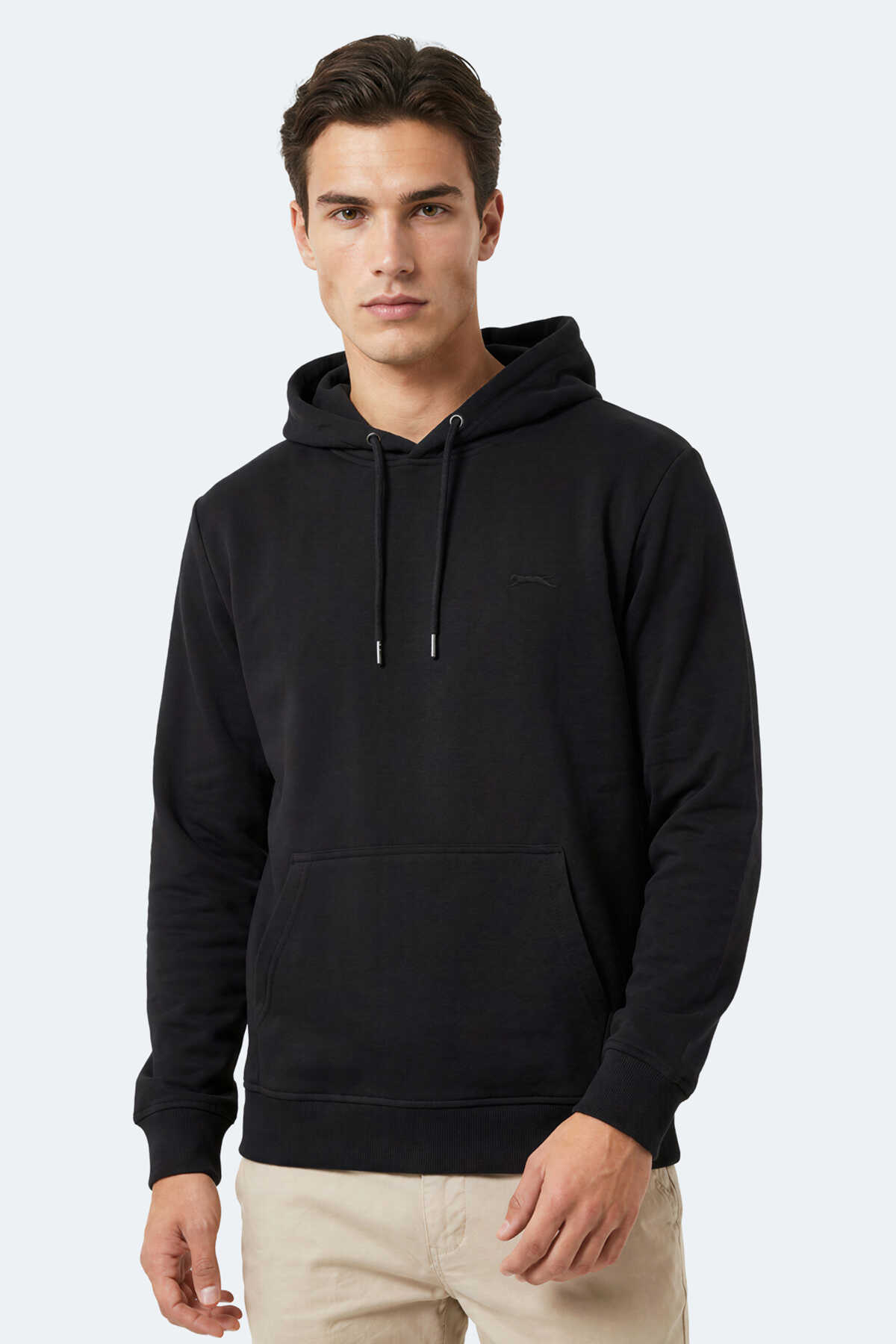 Slazenger - Slazenger KEVRO I Erkek Kapüşonlu Siyah Sweatshırt