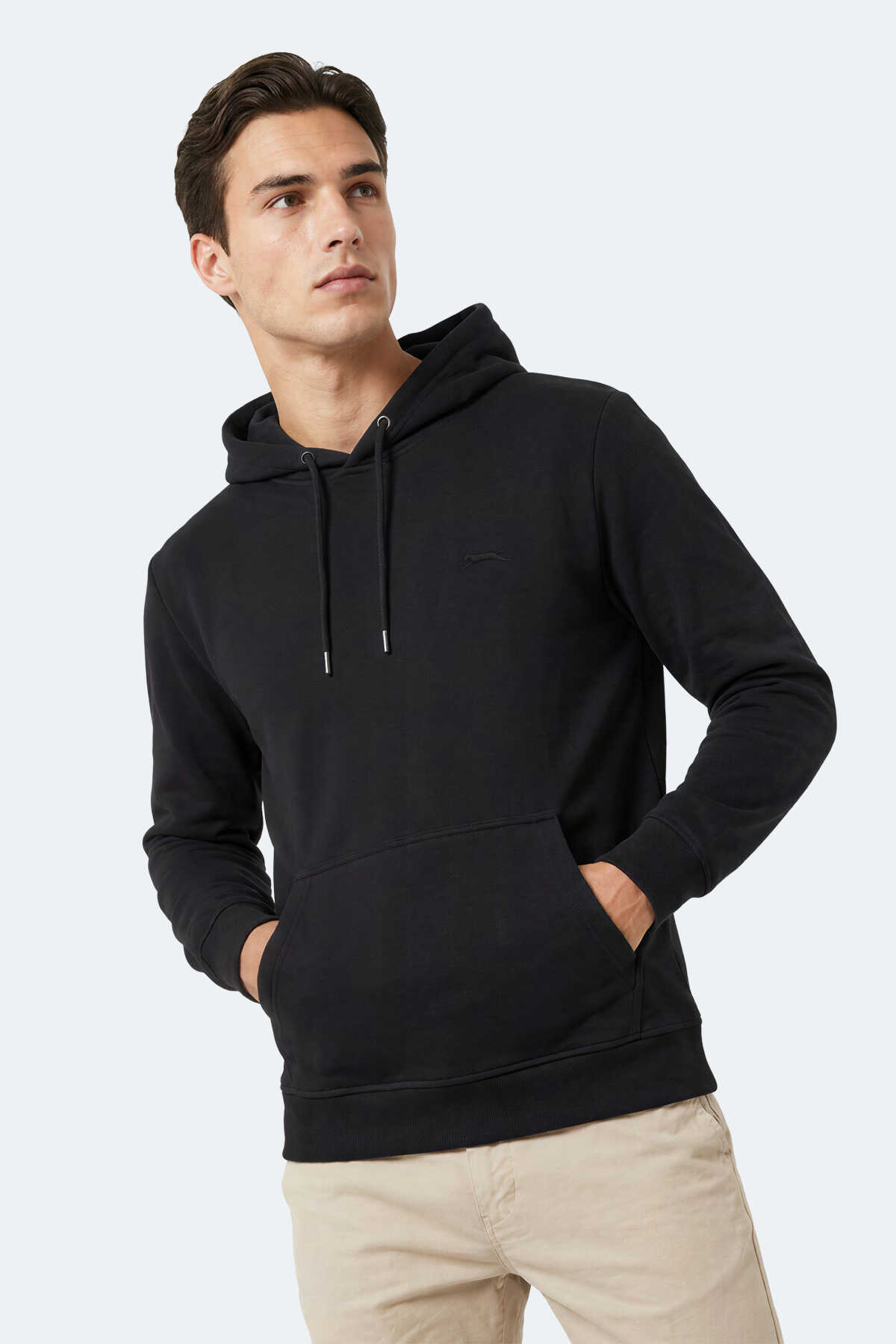 Slazenger KEVRO I Erkek Kapüşonlu Siyah Sweatshırt - 4