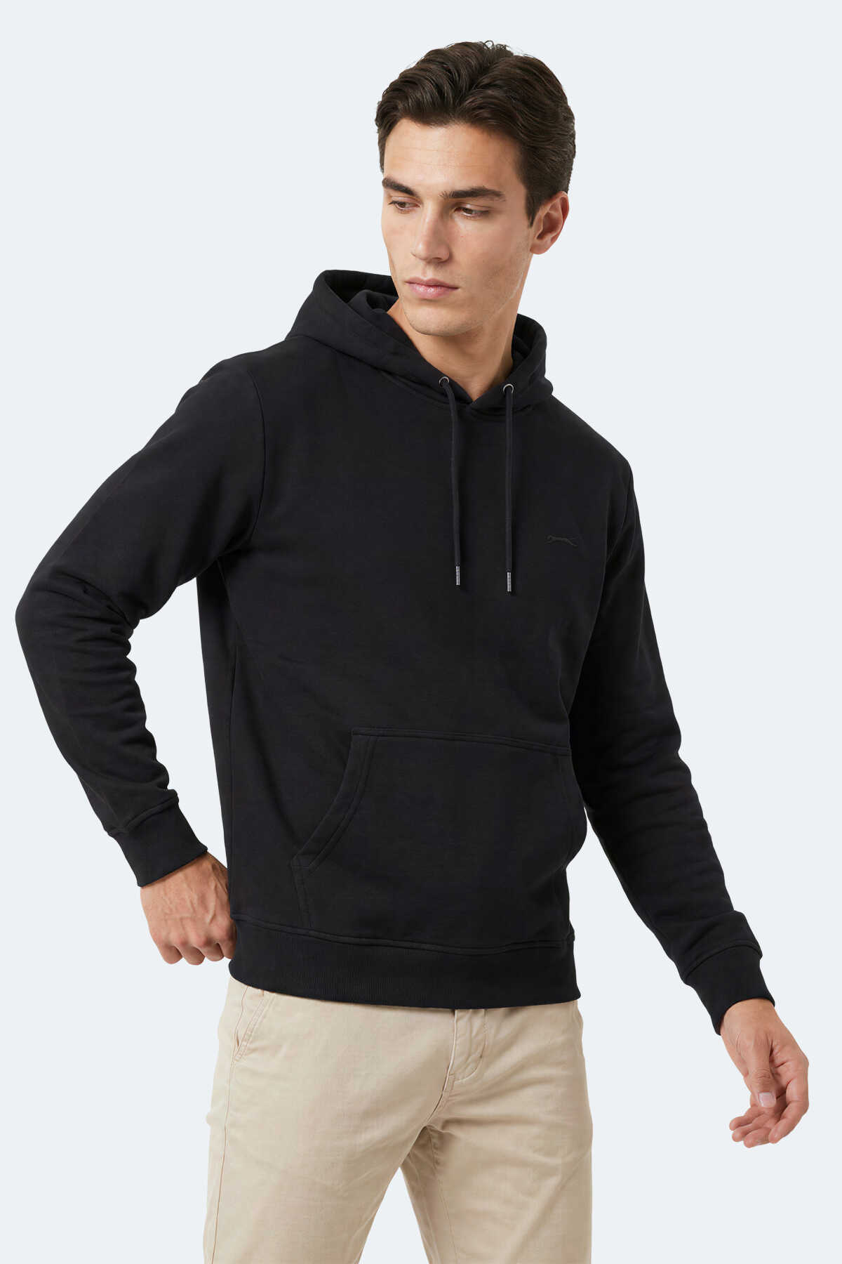 Slazenger KEVRO I Erkek Kapüşonlu Siyah Sweatshırt - 5