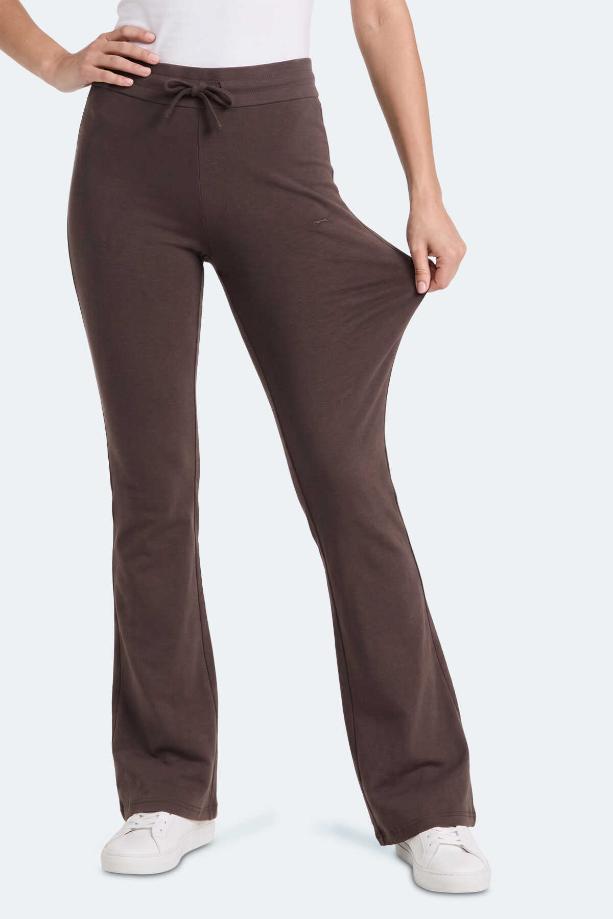 Slazenger - Slazenger KEXA I Kadın Bol Paça Flare Kahve Pantolon