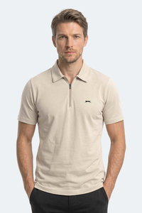 Slazenger - Slazenger KHAN Erkek Polo Yaka Bej Tişört
