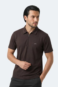 Slazenger - Slazenger KHAN Erkek Polo Yaka Kahve Tişört