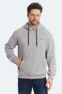 Slazenger - Slazenger KICKSON IN Erkek Kapüşonlu Cepli Gri Sweatshırt Slazenger - Slazenger KICKSON IN Erkek Kapüşonlu Cepli Gri Sweatshırt