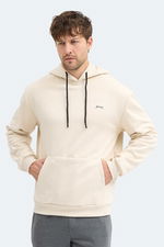 Slazenger - Slazenger KICKSON IN Erkek Kapüşonlu Cepli Bej Sweatshırt