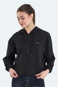 Slazenger - Slazenger KIMBERLEY IN Kadın Fermuarlı Kapüşonlu Cepli Siyah Sweatshırt Slazenger - Slazenger KIMBERLEY IN Kadın Fermuarlı Kapüşonlu Cepli Siyah Sweatshırt