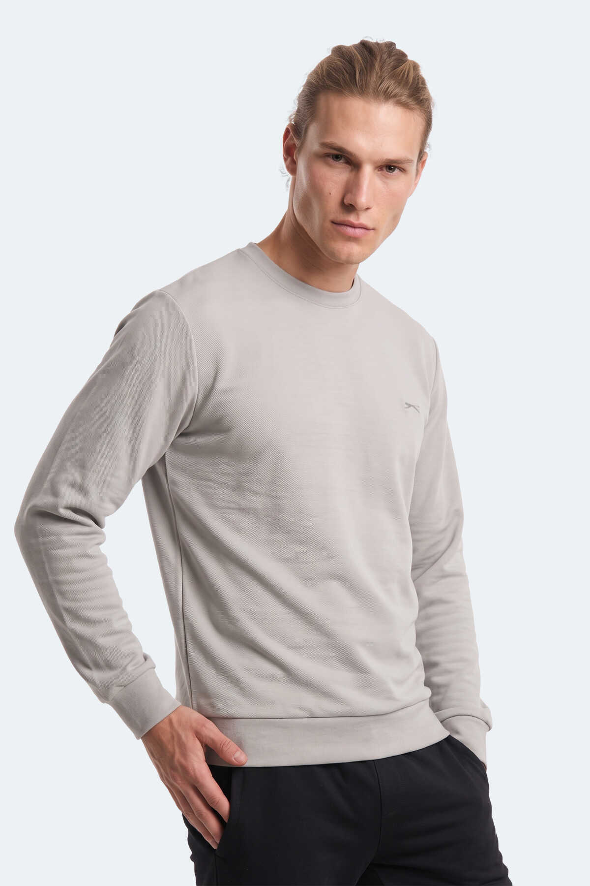 Slazenger KINAL I Erkek Gri Sweatshırt - 5