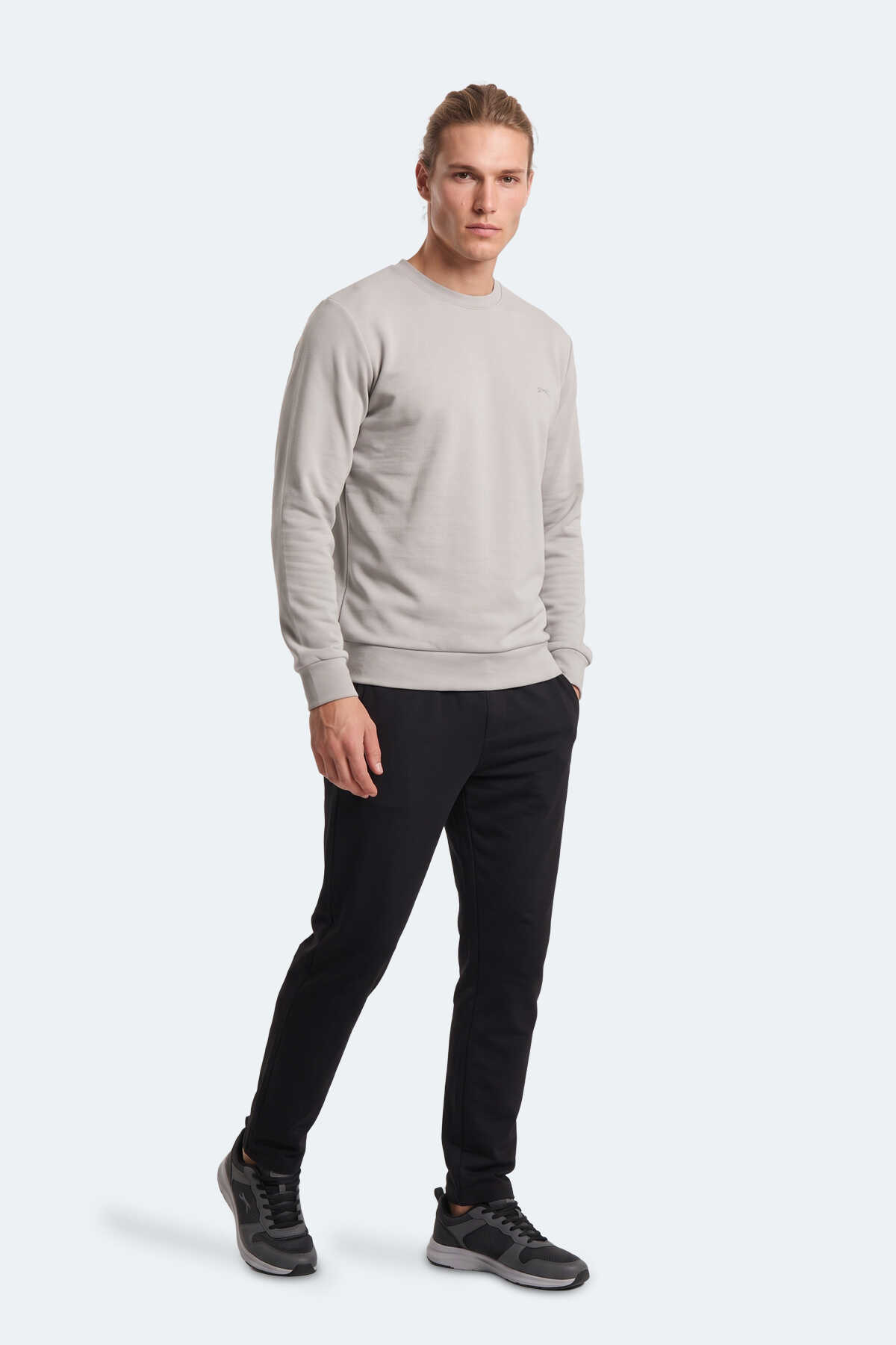 Slazenger KINAL I Erkek Gri Sweatshırt - 7