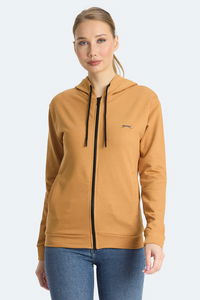 Slazenger - Slazenger KINET IN Kadın Fermuarlı Kapüşonlu Cepli Kiremit Sweatshırt Slazenger - Slazenger KINET IN Kadın Fermuarlı Kapüşonlu Cepli Kiremit Sweatshırt