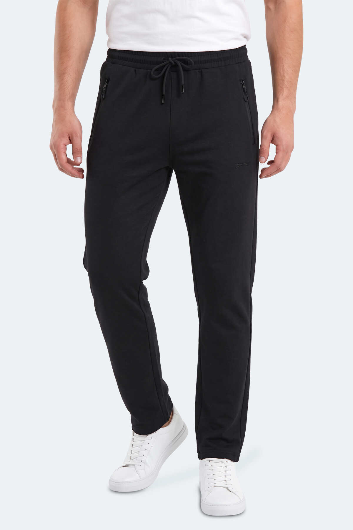 Slazenger - Slazenger KINGSTOR I Erkek Fermuar Cepli Siyah Eşofman Altı