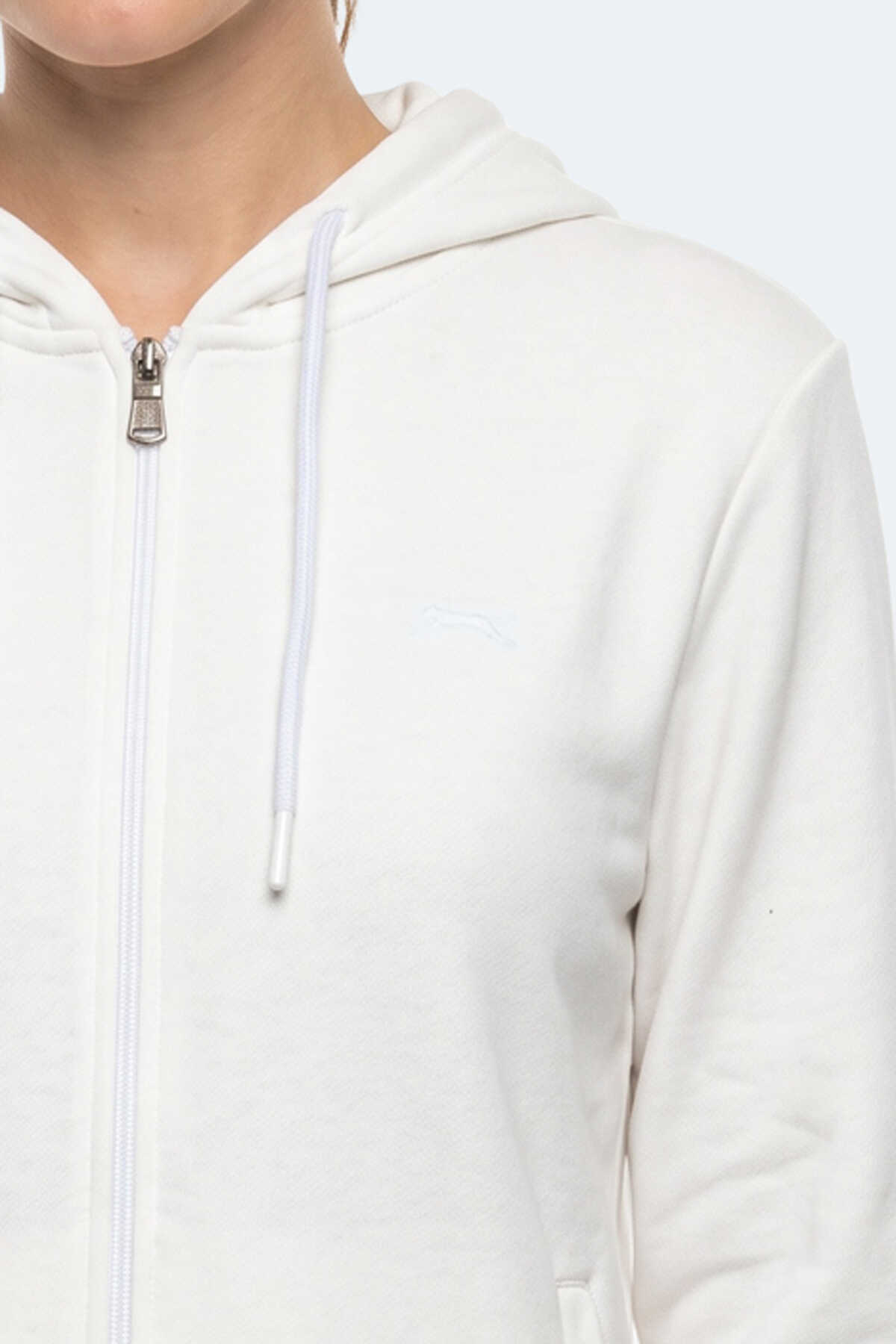 Slazenger KIRON I Kadın Kapüşonlu Beyaz Sweatshırt - 2