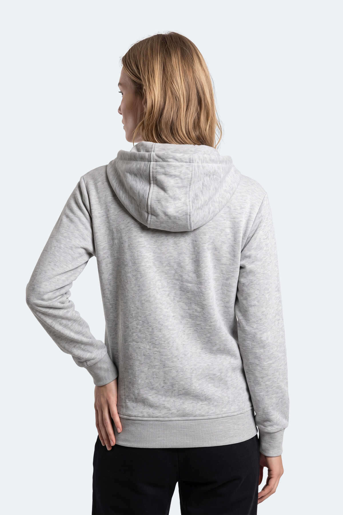 Slazenger KIRON I Kadın Kapüşonlu Gri Sweatshırt - 6
