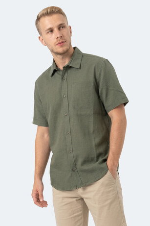 Slazenger KIRTIDA Erkek Keten Haki Gömlek