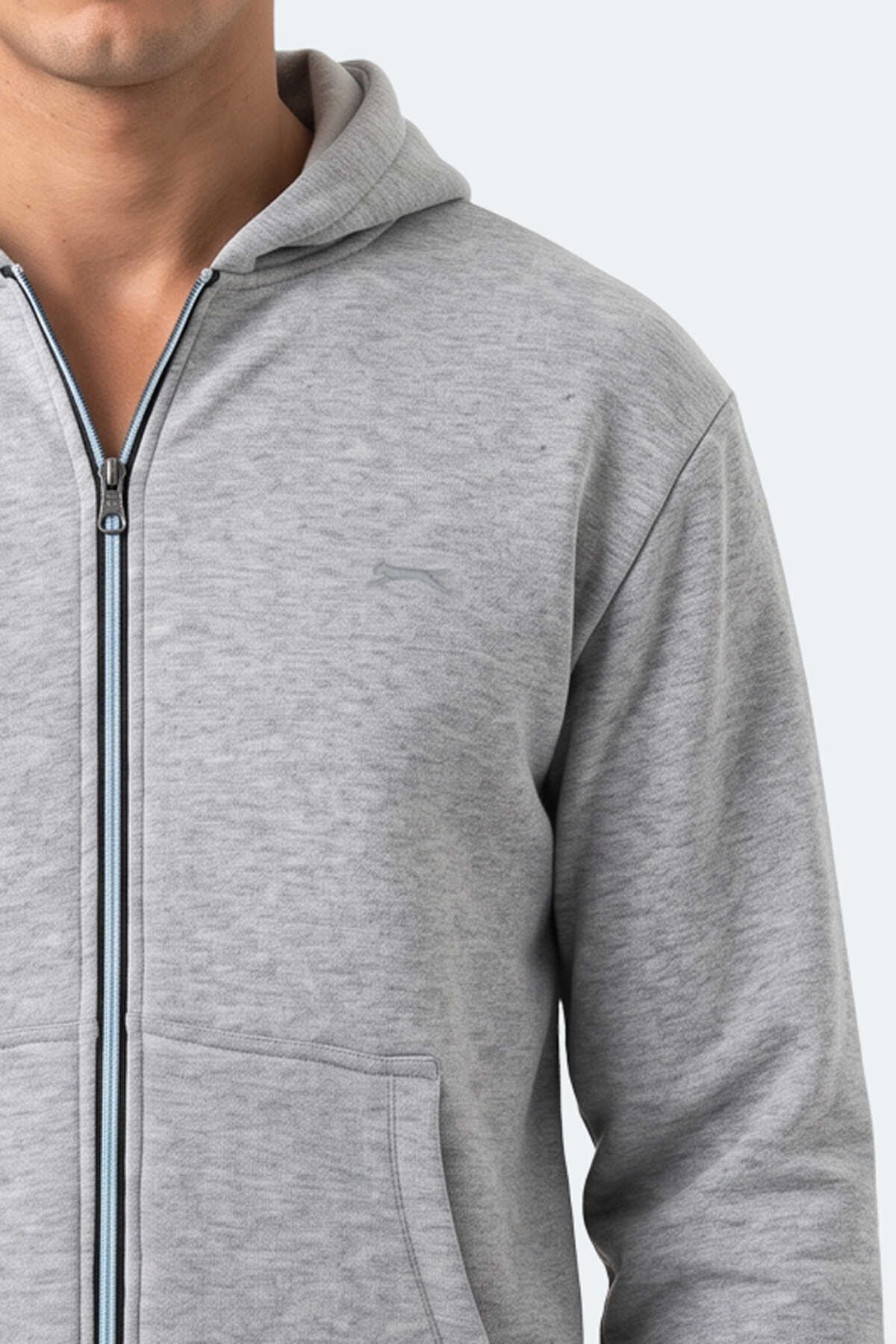 Slazenger KISHAN I Erkek Kapüşonlu Gri Sweatshırt - 2