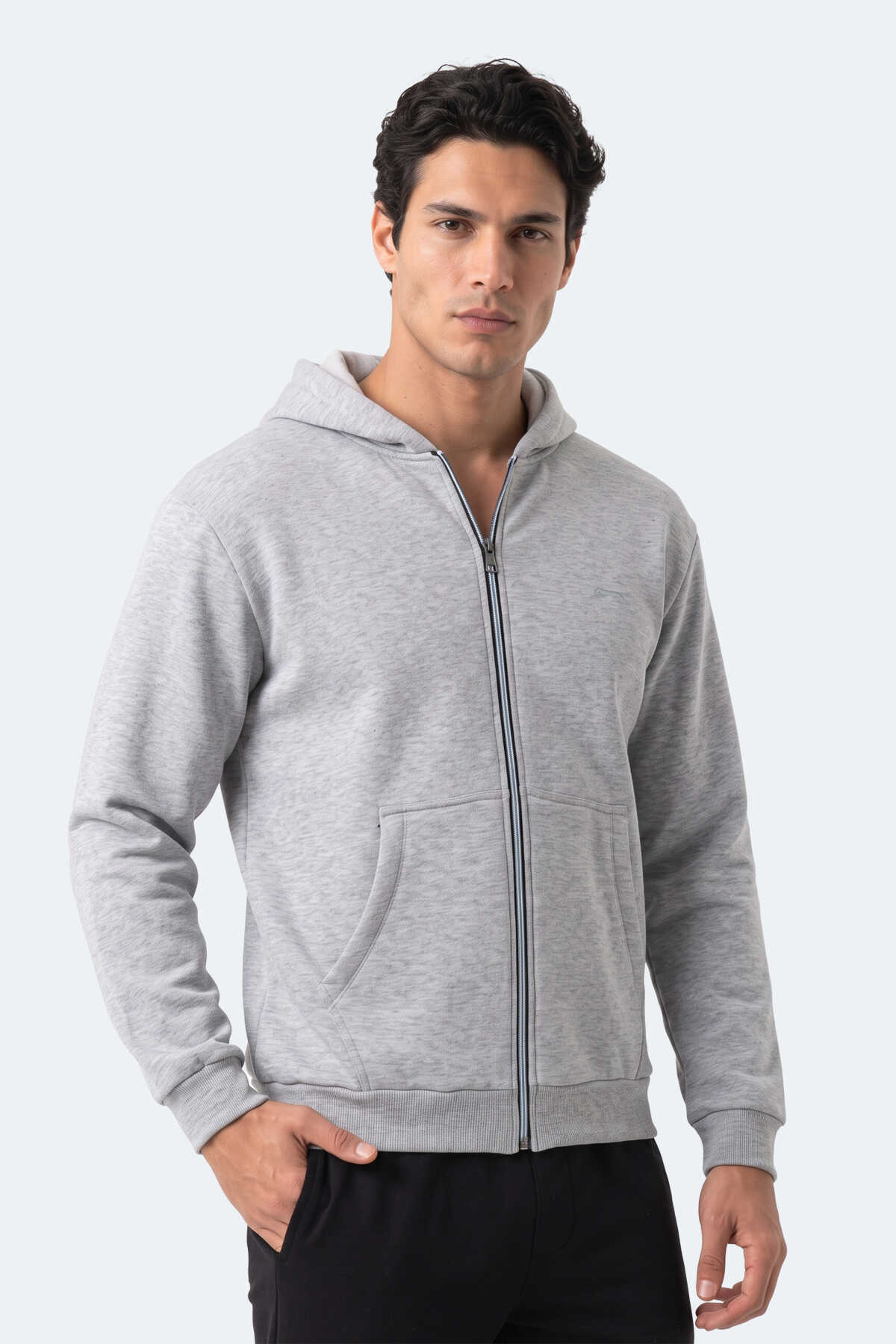 Slazenger KISHAN I Erkek Kapüşonlu Gri Sweatshırt - 3
