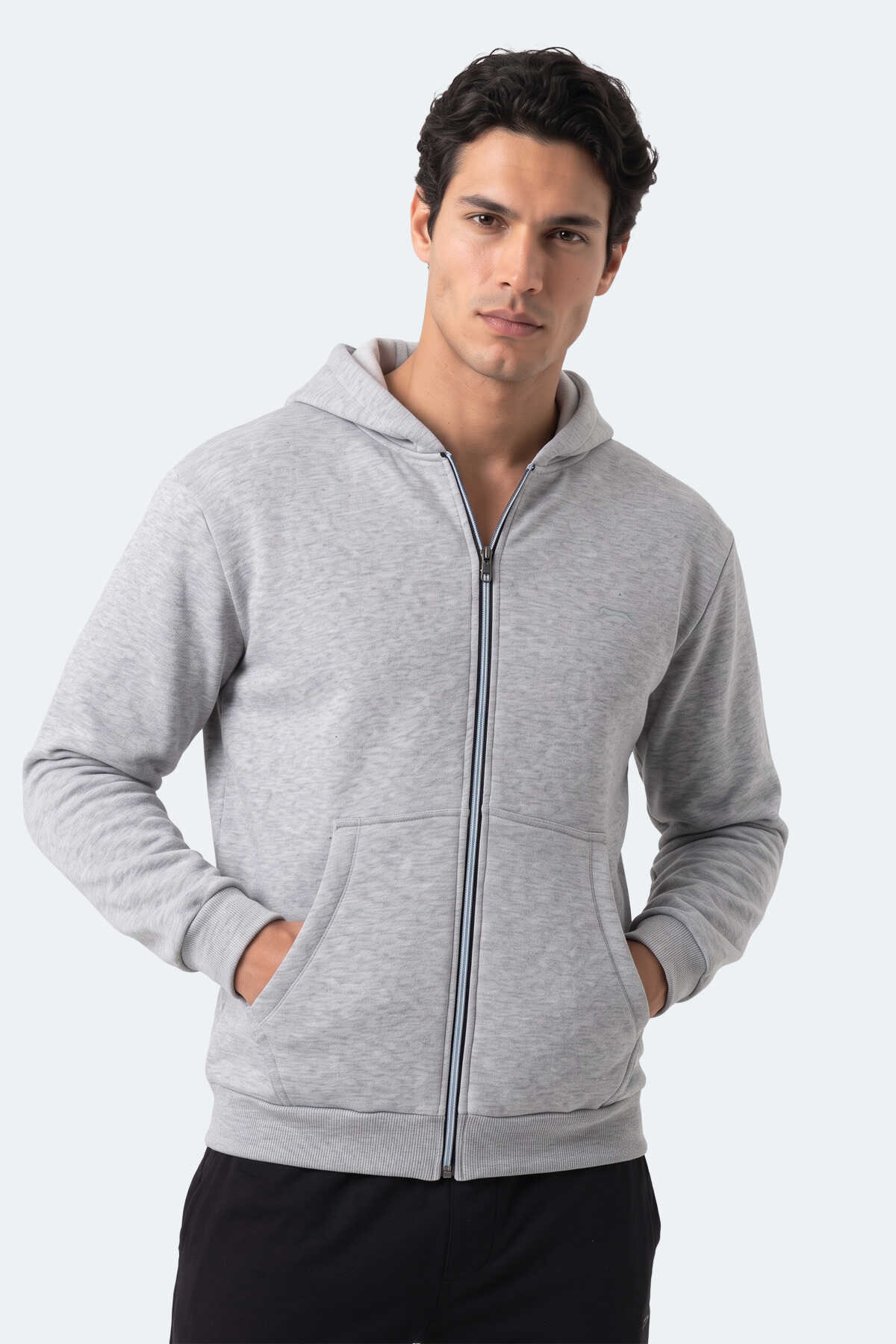 Slazenger KISHAN I Erkek Kapüşonlu Gri Sweatshırt - 4