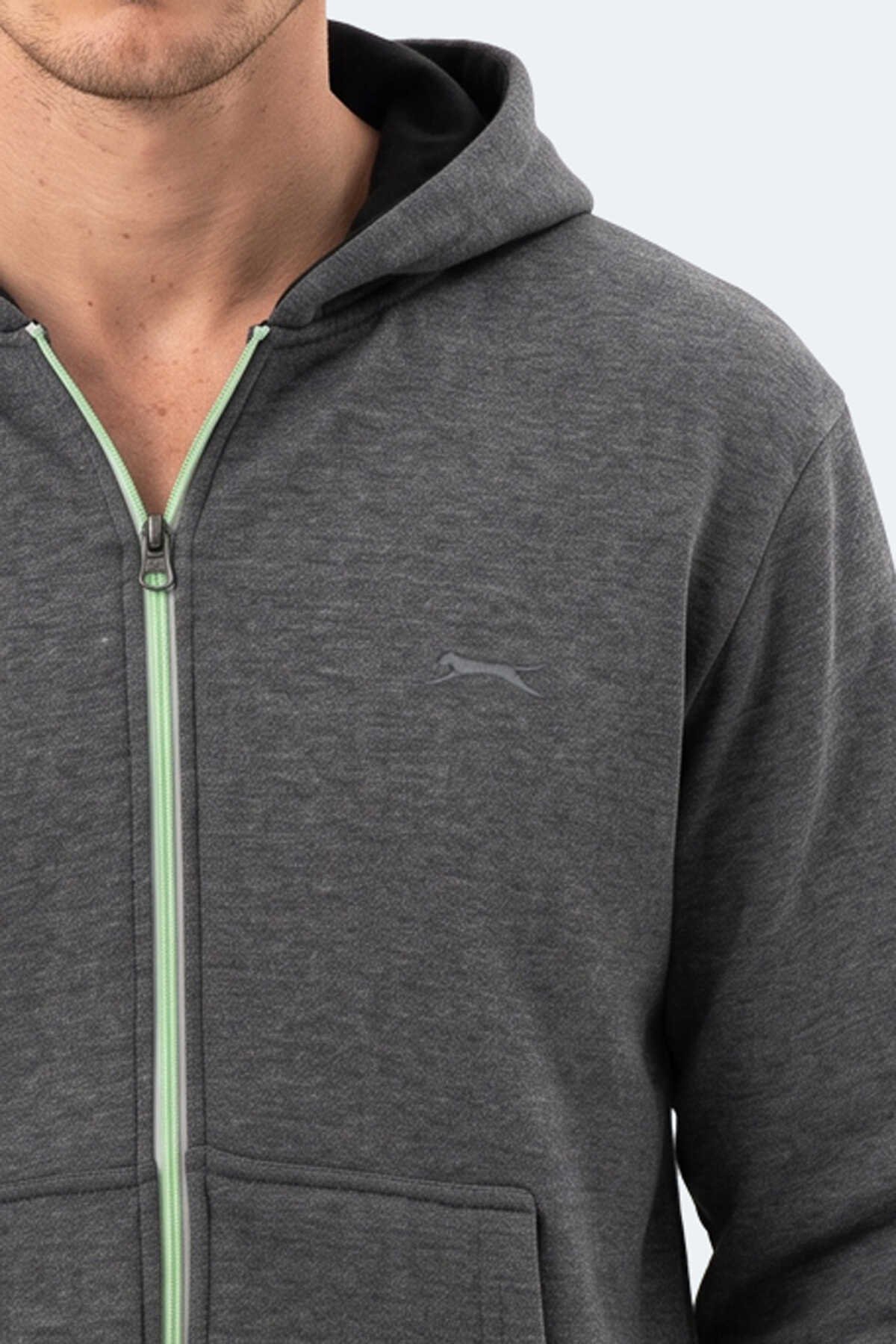 Slazenger KISHAN I Erkek Kapüşonlu Koyu Gri Sweatshırt - 2