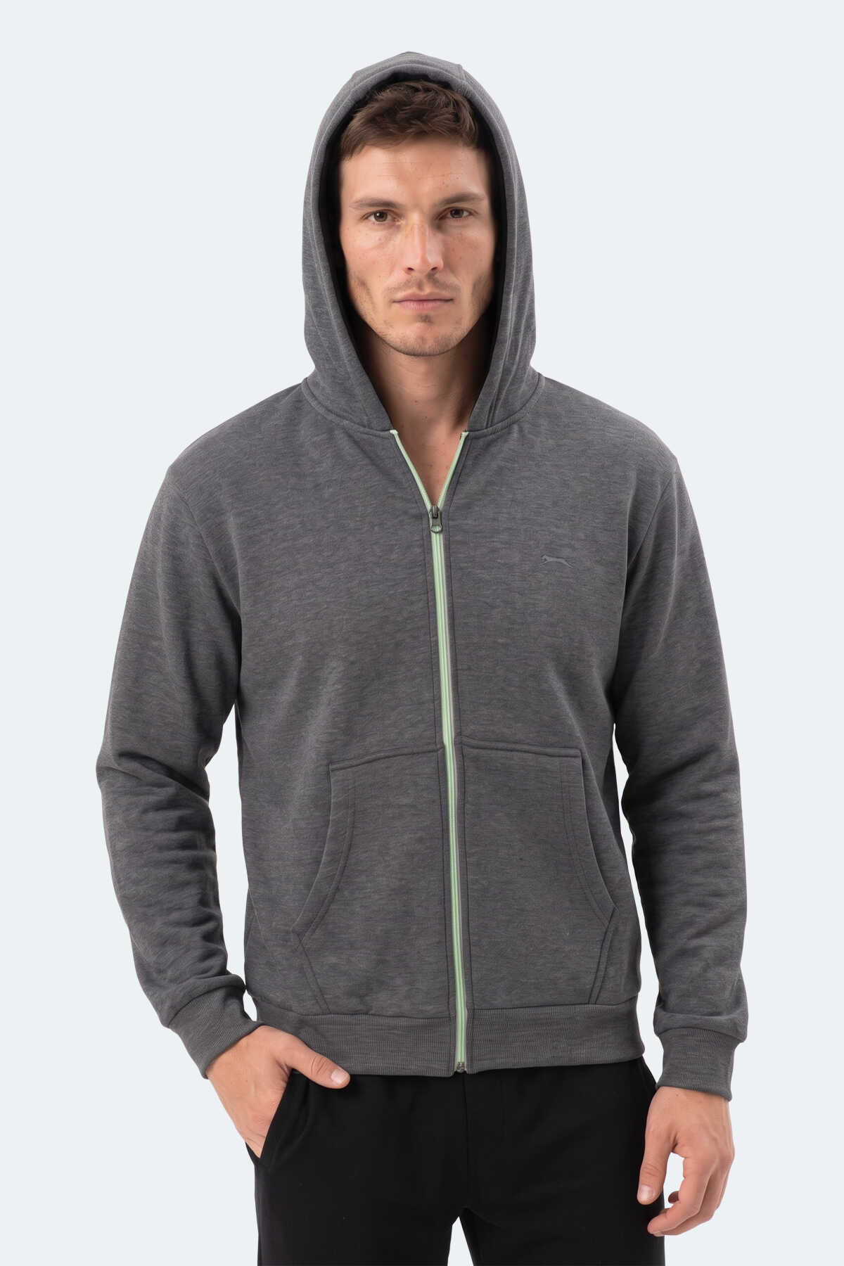 Slazenger KISHAN I Erkek Kapüşonlu Koyu Gri Sweatshırt - 3