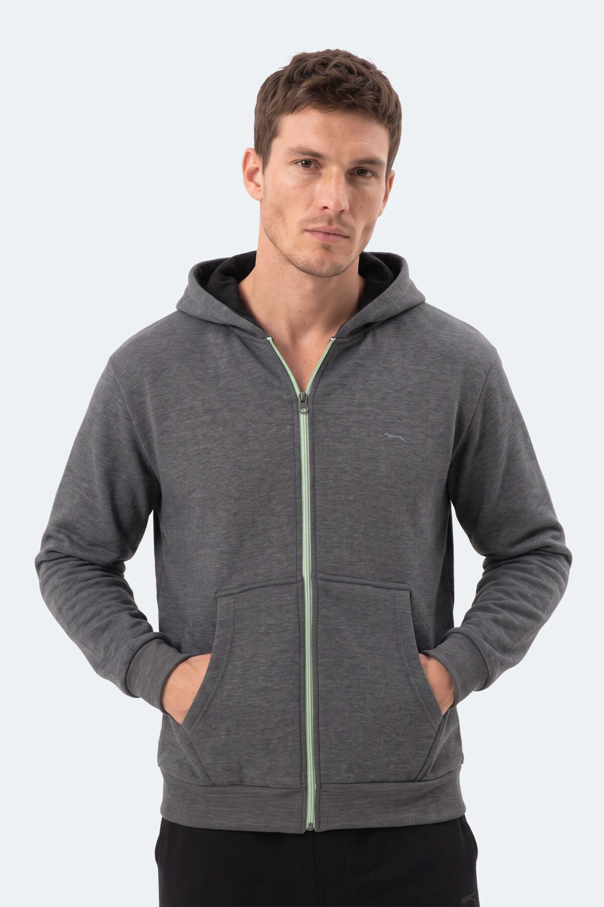 Slazenger KISHAN I Erkek Kapüşonlu Koyu Gri Sweatshırt - 5