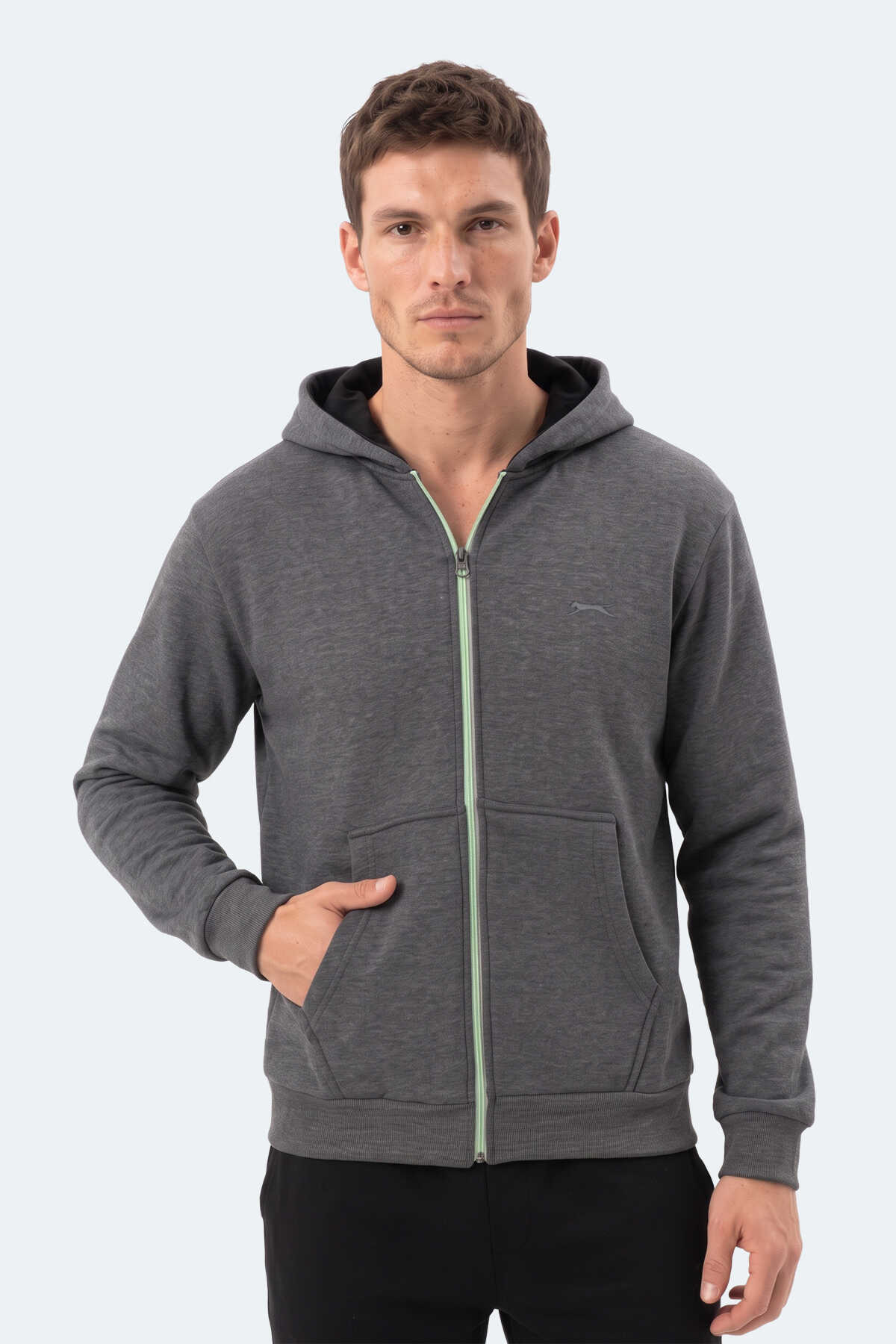 Slazenger KISHAN I Erkek Kapüşonlu Koyu Gri Sweatshırt - 6