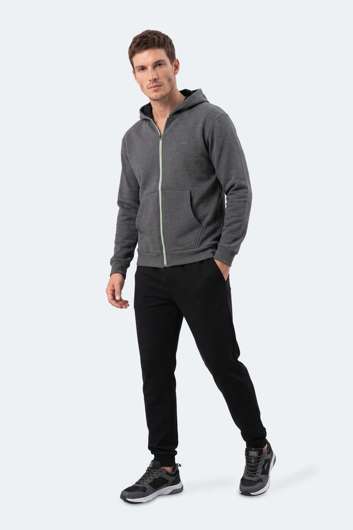 Slazenger KISHAN I Erkek Kapüşonlu Koyu Gri Sweatshırt - 7