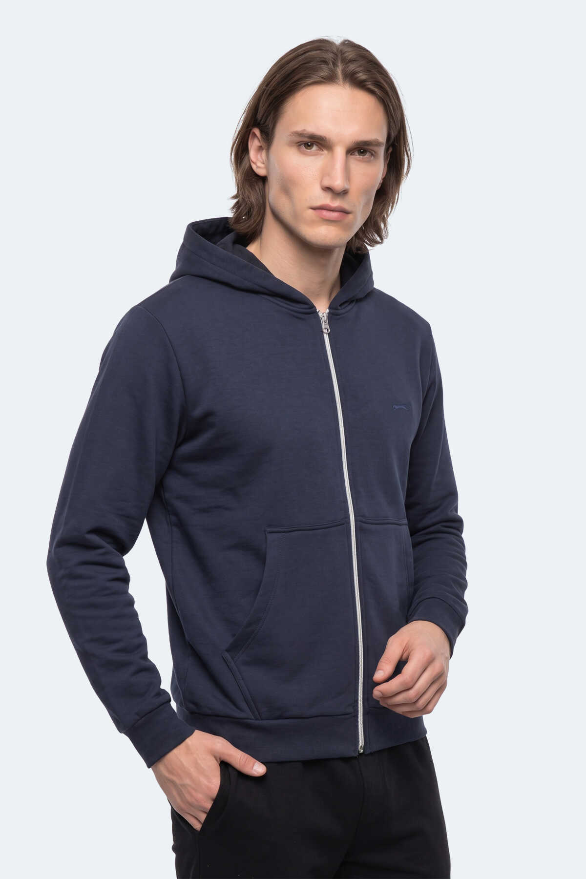 Slazenger KISHAN I Erkek Kapüşonlu Lacivert Sweatshırt - 3