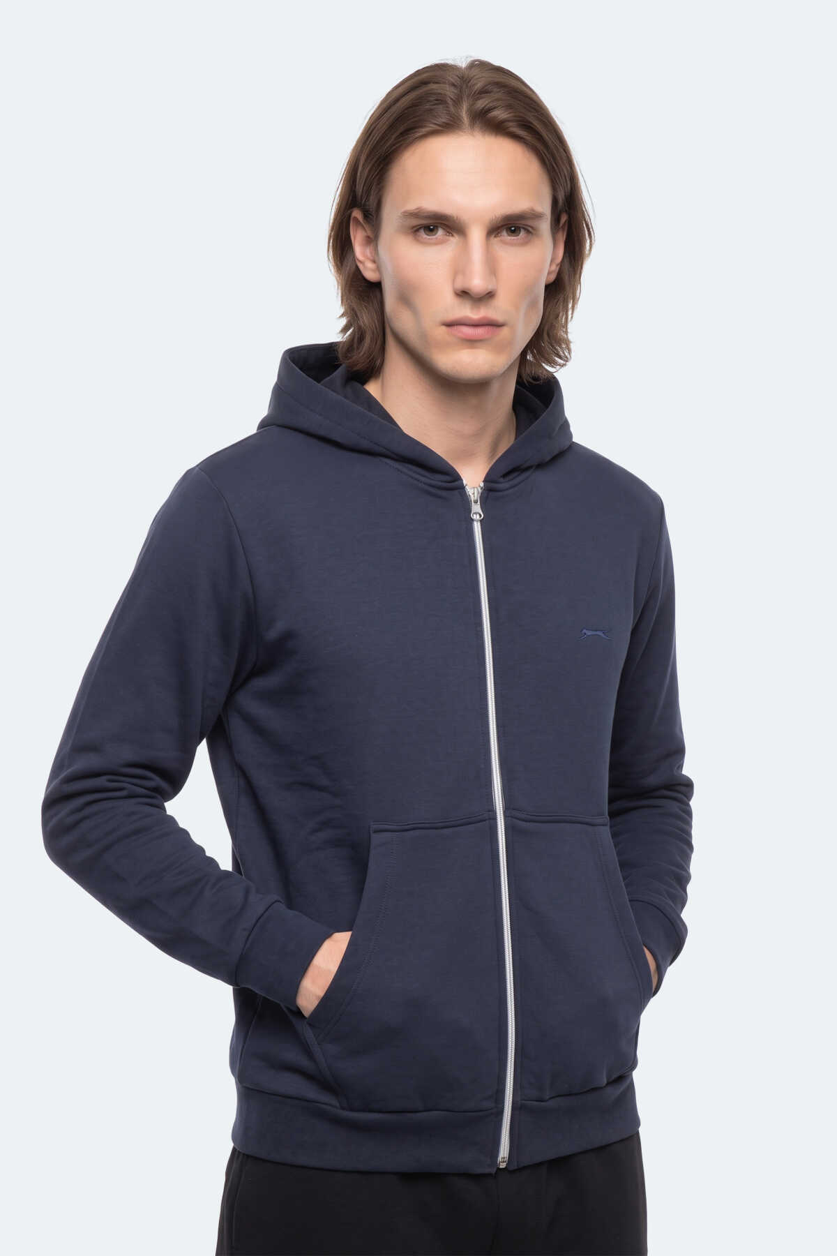 Slazenger KISHAN I Erkek Kapüşonlu Lacivert Sweatshırt - 4