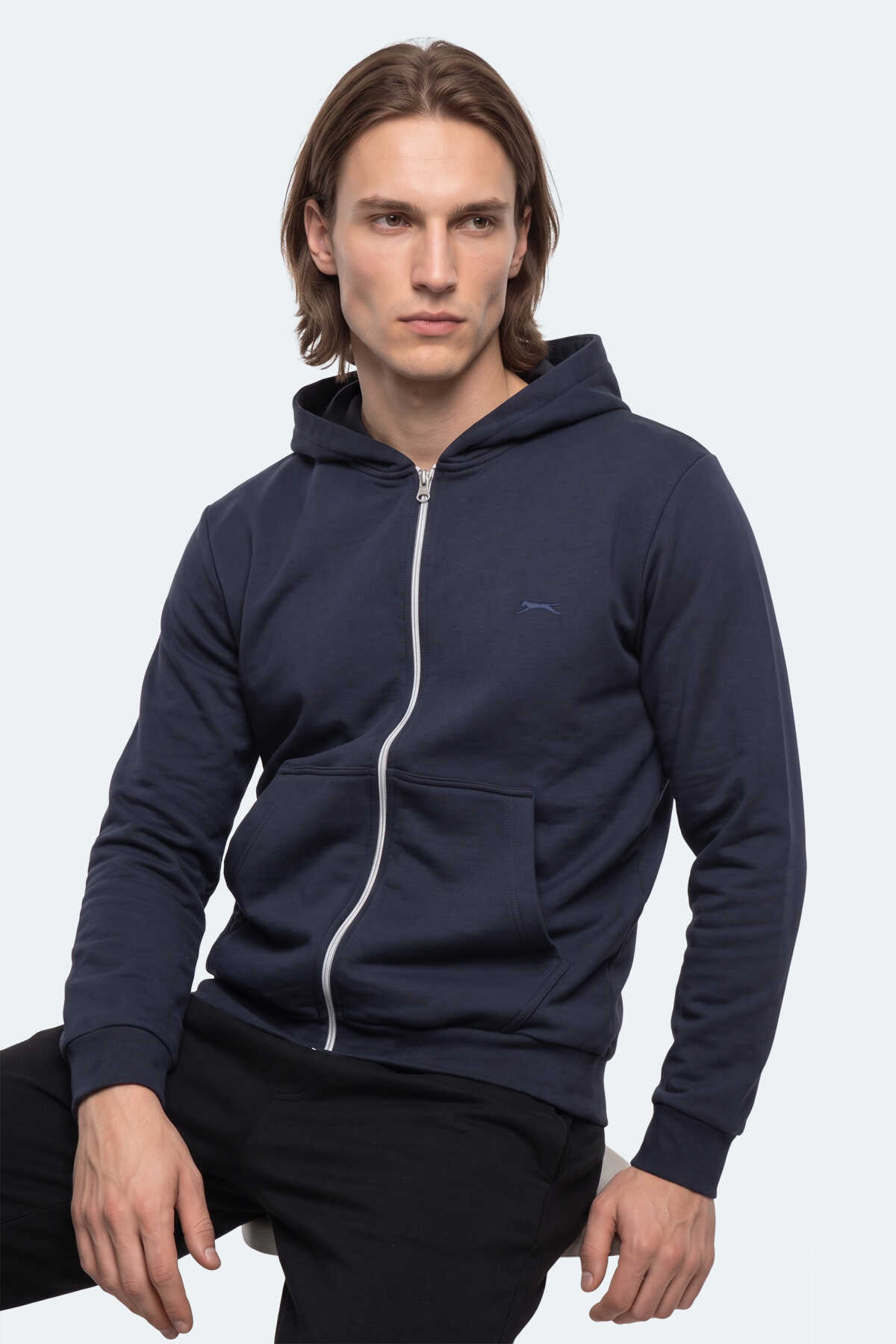 Slazenger KISHAN I Erkek Kapüşonlu Lacivert Sweatshırt - 6