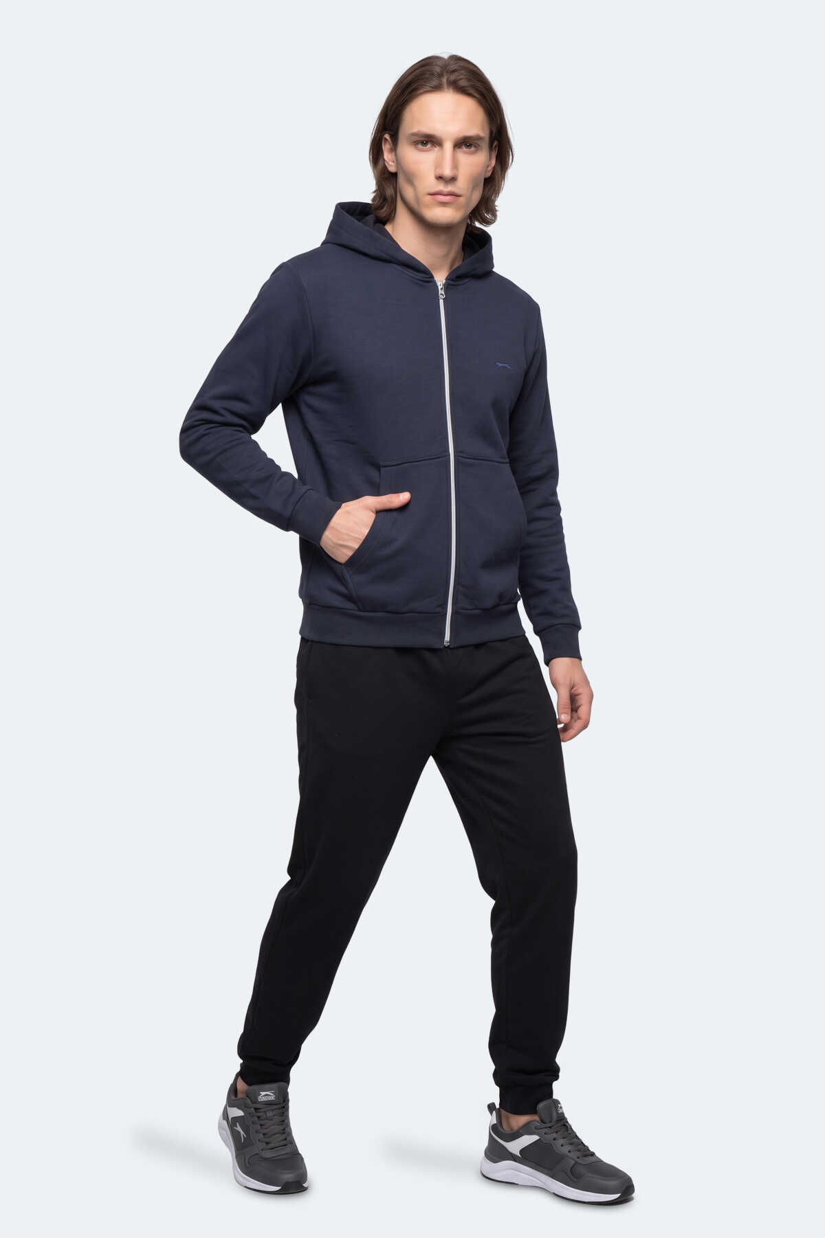 Slazenger KISHAN I Erkek Kapüşonlu Lacivert Sweatshırt - 7