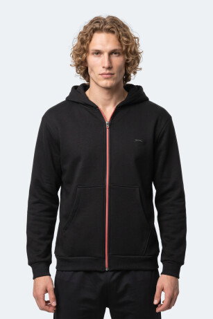 Slazenger KISHAN I Erkek Kapüşonlu Siyah Sweatshırt
